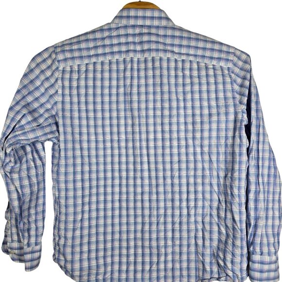 UNTUCKit Button Up‎ Dress Shirt XL Men's Long Sleeve Blue Plaid - Picture 3 of 9
